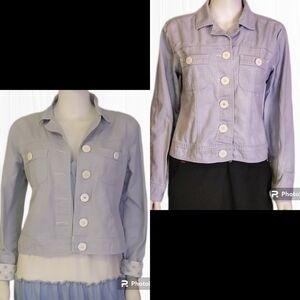 VTG BILL BLASS 1980s Light Blue Chambray Button Down Shacket Small to Medium